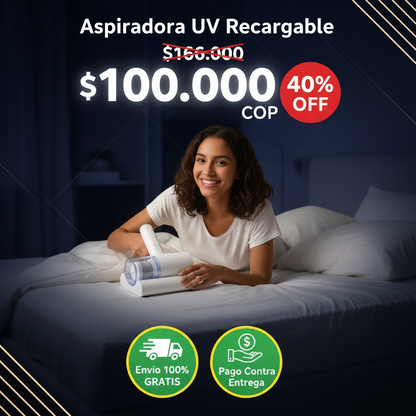 Aspiradora UV Recargable para Colchones y Sofás - 40% OFF ✨